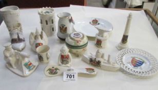 A mixed lot of crested china including Goss