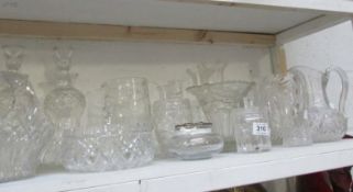 A mixed lot of cut glass bowls, vases etc