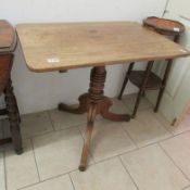 An oak tripod table