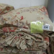 A pair of fully lined curtains 250cm deep x 180cm wide with pelmet