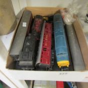 A box of model engines and coaches