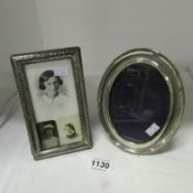 2 silver photo frames