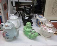 2 Novelty teapots and 4 others including Arthur Woods
