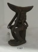 An antique pottery fertility God incense burner