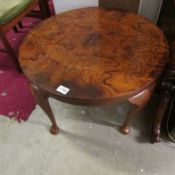 A circular coffee table