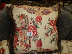 A pair of good quality floral cushions