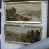 A pair of Victorian  oil landscapes signed M.A.
