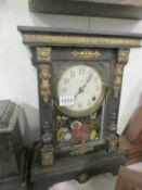 A decorative mantel clock