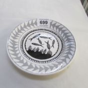 A Scottie Wilson plate, a/f