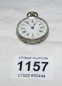 A Victorian silver ladies fob watch