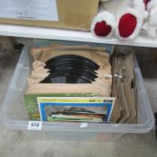 A box of 45rpm and 78rpm records