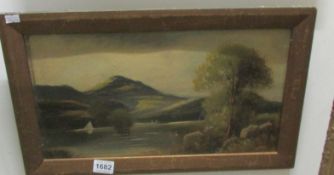 An lake scene oil on board Signed W.Hay?