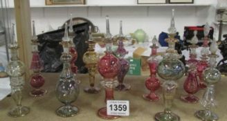 13 coloured glass perfume  bottles