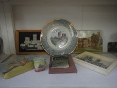 4 Lincoln plaques, Plate, lidded pot and signed 'Henry Hall' Lincoln programme etc