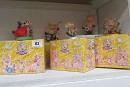 6 boxed 'Piggin' figures including Football and Good News