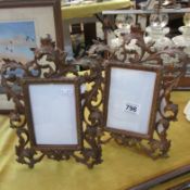 2 brass photo frames