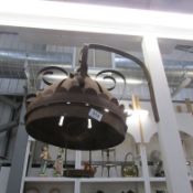 A large wrought iron ship's gimbal lamp