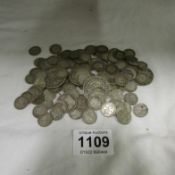 A mixed lot of pre 1920 British silver coins (approx. 240gms)