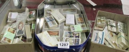 A large collection of tea cards mostly in sets