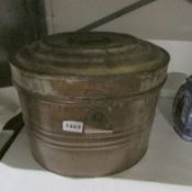 A tin hat box