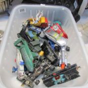 A mixed lot of playworn Dinky and Corgi including Batmobile