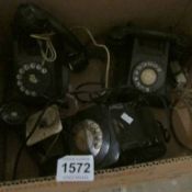 3 vintage telephones