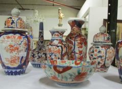 A mixed lot of Oriental vases, ginger jars etc, some a/f