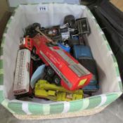 A quantity of playworn Dinky, Corgi and Matchbox toys