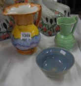 2 pottery jugs and a bowl