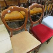 A pair of Victorian dining chairs