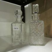 A Stuart crystal decanter and one other