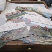 12 French hunting prints