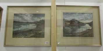 A pair of framed watercolours signed Charles D Connor