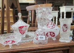 A mixed lot of glassware.