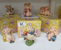 7 boxed 'Piggin' figures including 'Late' and 'shut it'