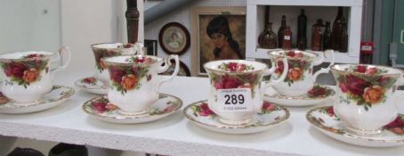 6 Royal Albert Old Country Roses cups and saucers