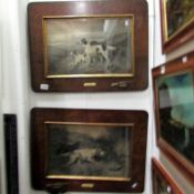 A pair of hunting dog engravings entitled August and October