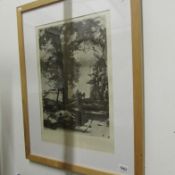 A Zincotype print of an original drawing by Pietro Annigoni,1910-1988 - Signed in ink by the artist