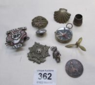 A mixed lot of badges including Shell, BP, RAF etc