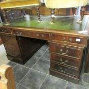 A large double pedestal desk