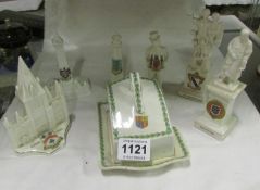 A quantity of crested china including WW2 cheese dish (cheese dish a/f)