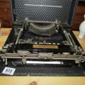 A vintage portable typewriter