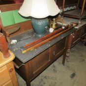 An oak marble top washstand