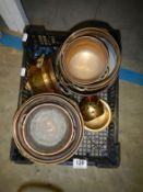 A mixed lot of brass footed bowls