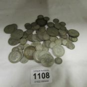 A mixed lot of pre 1947 British silver coins (approx. 300gms)