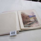 An illustrated autograph books with 3 paintings