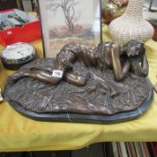 A Bronze reclining nude