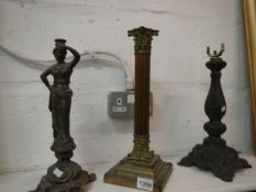 A Corinthian column lamp base and 2 others