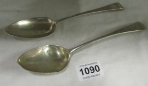 A pair of Georgian silver spoons