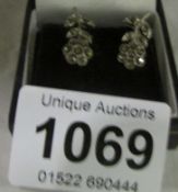 A pair of marcasite earrings